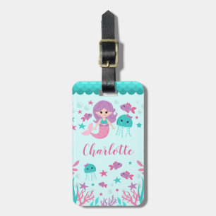 Cute Mermaid Personalized Girl Luggage Tag