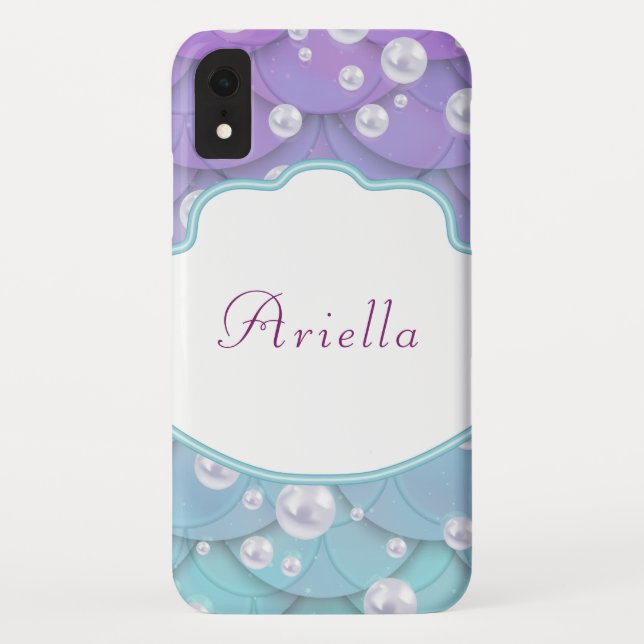 Cute Mermaid Personalized glitter Case-Mate iPhone Case (Back)