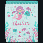 Cute Mermaid Personalized Kids iPad Smart Cover<br><div class="desc">This custom mermaid iPad cover can easily be personalized with a kids name. The cute purple,  pink and teal under the sea design is perfect for a girl.</div>
