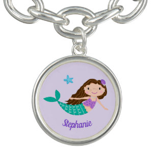 Cute Mermaid Personalized Purple Bracelet