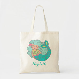 Cute Mermaid Personalized Tote Bag