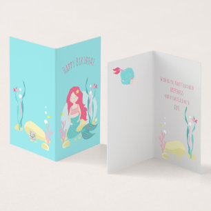 Cute Mermaid Pink and Mint Birthday for Girl