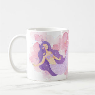 Cute Mermaid Pink Under the sea for little Girls Coffee Mug