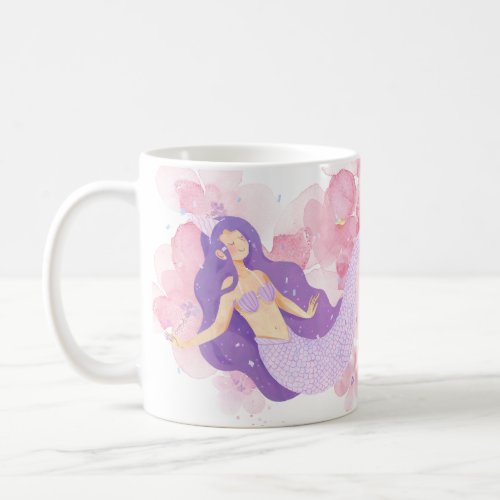 Cute Mermaid Pink Under the sea for little Girls  Coffee Mug