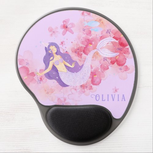Cute Mermaid Pink Under the sea for little Girls  Gel Mouse Pad