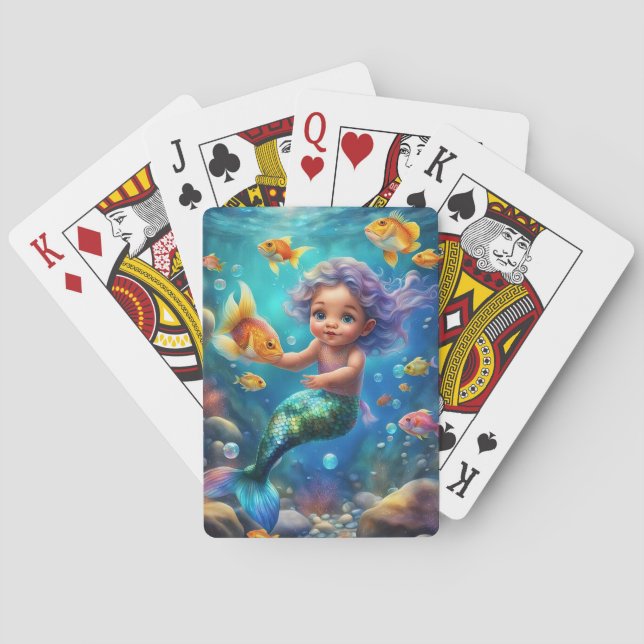 Cute Mermaid  Poker Cards (Back)
