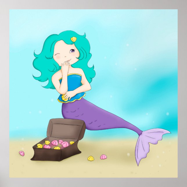 Cute Mermaid Poster (Front)