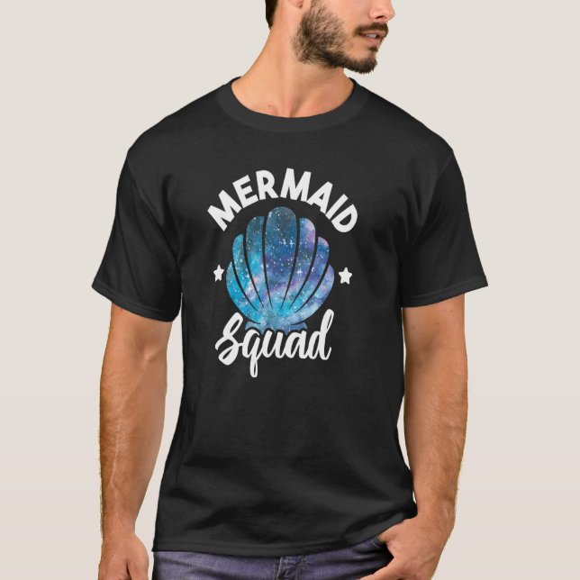 Cute Mermaid Squad Seashell Matching Mermaid Squad T-Shirt (Front)