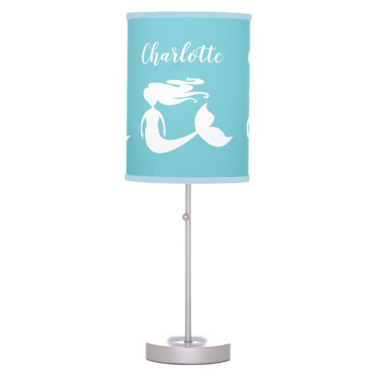 Cute mermaid table lamp for baby girl nursery room (Front)