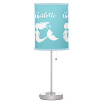 Cute mermaid table lamp for baby girl nursery room