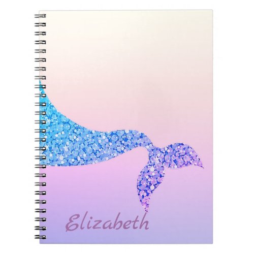 Cute Mermaid TailOmbre _ Personalized Notebook