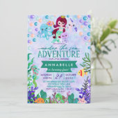 Cute Mermaid Theme Birthday Party Invitations (Standing Front)