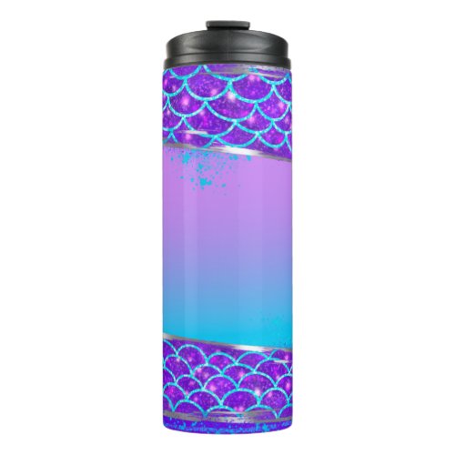 Cute Mermaid Themed Thermal Tumbler