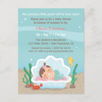 Cute Mermaid Under the Sea Baby Shower Invitations