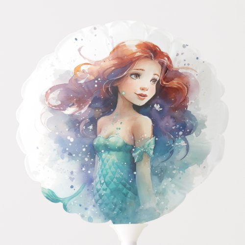 Cute Mermaid Under the Sea Birthday Balloon