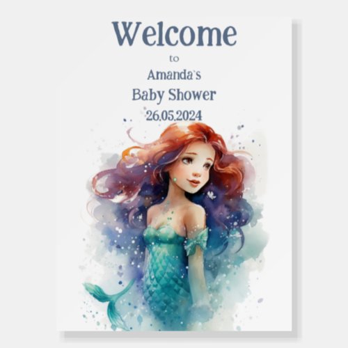 Cute Mermaid Under the Sea Birthday Foam Board