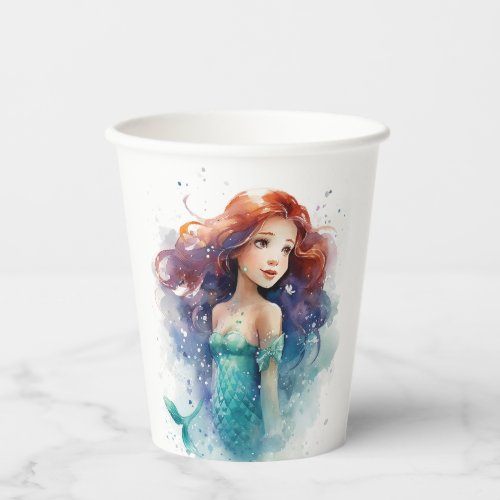 Cute Mermaid Under the Sea Birthday Paper Cups