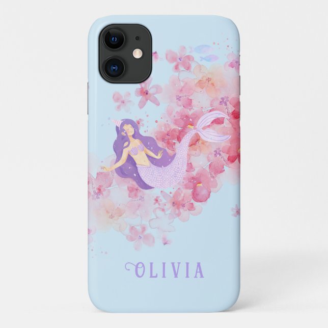 Cute Mermaid Under the sea for Girls  Case-Mate iPhone Case (Back)