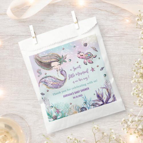 Cute Mermaid Under the Sea Girl Baby Shower Party Favor Bag