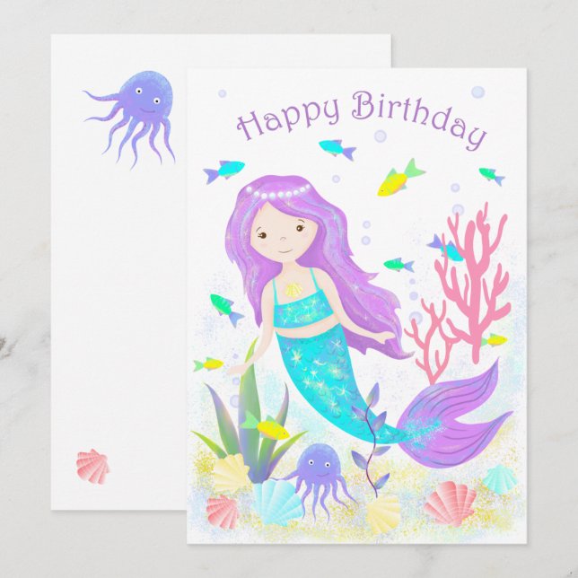Cute Mermaid Under the Sea Neon (Front/Back)
