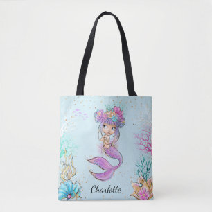 Cute Mermaid Under the Sea Tote Bag