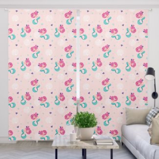 Cute Mermaid Under Water Corals Soft Peach Nursery