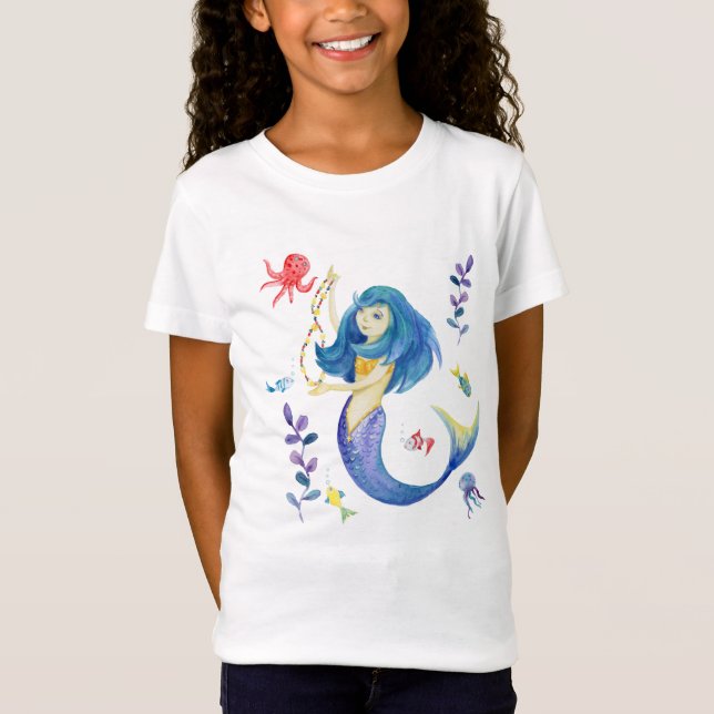 Cute Mermaid Underwater  T-Shirt (Front)