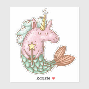 Cute Mermaid Unicorn Fantasy Animal Sticker