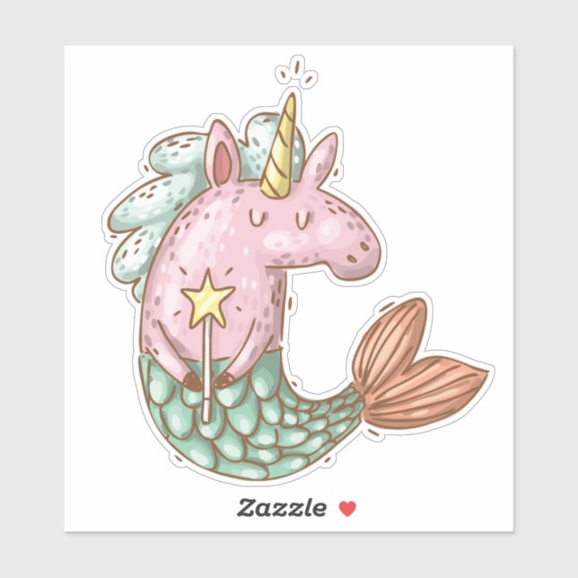 Cute Mermaid Unicorn Fantasy Animal Sticker (Sheet)