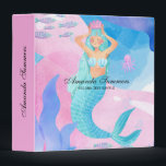 Cute mermaid watercolors illustration 3 ring binder<br><div class="desc">Colorful cute mermaid watercolors illustration. Fun modern design for a little girl's arts and crafts projects.</div>