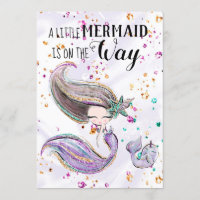 ~ Cute Mermaid Whaleicorn Baby Shower Invitation