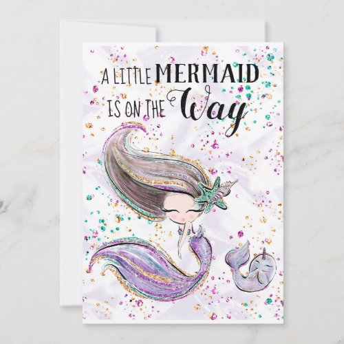 *~* Cute Mermaid Whaleicorn Baby Shower Invitation