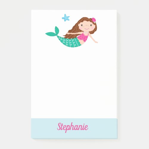 Cute Mermaid Whimsical Personalized Post_it Notes