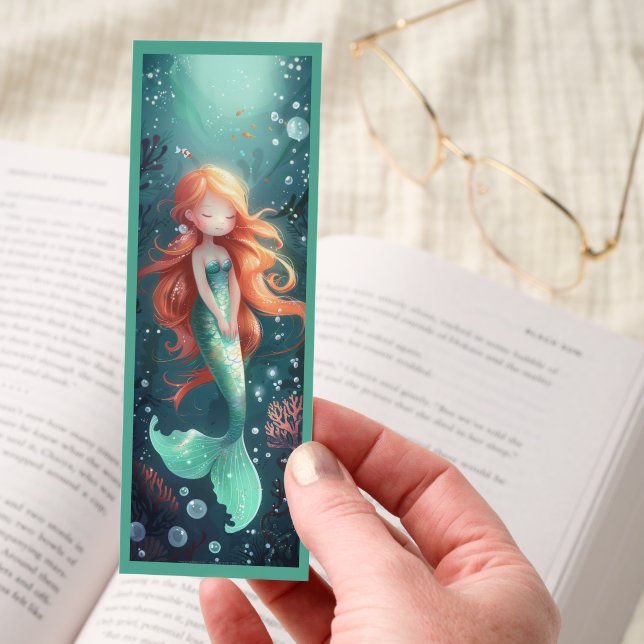 Cute Mermaid With Red Hair Bookmarks (Hand)