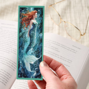 Cute Mermaid With Red Hair Bookmarks