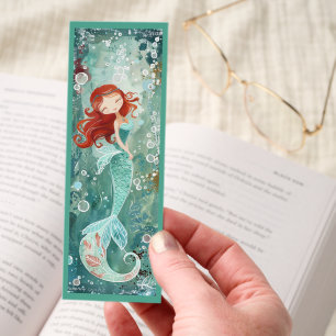 Cute Mermaid With Red Hair Bookmarks