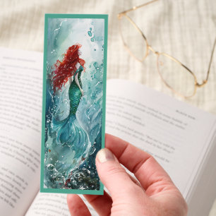 Cute Mermaid With Red Hair Bookmarks