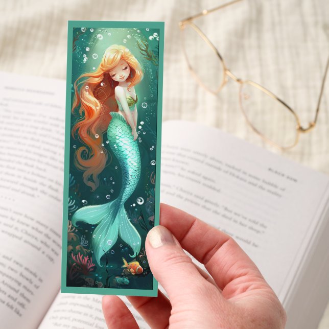 Cute Mermaid With Red Hair Bookmarks (Hand)