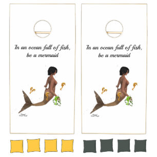 Cute Mermaid With Seahorses Cornhole Set