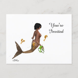 Cute Mermaid With Seahorses Postcard