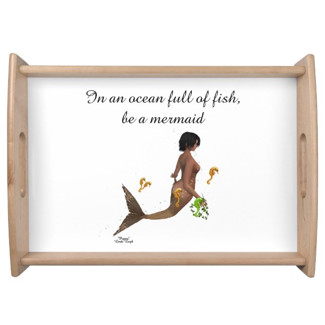 Cute Mermaid With Seahorses Serving Tray (Front)