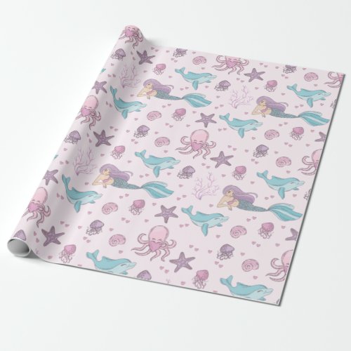 Cute Mermaid Wrapping Paper