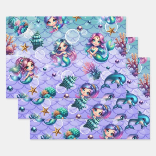 Cute Mermaid Wrapping Paper 