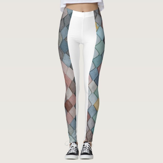 Cute Mermaid Yoga Workout Running Leggings (Front)