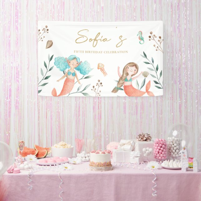 Cute Mermaids Under the Sea Banner (Party)