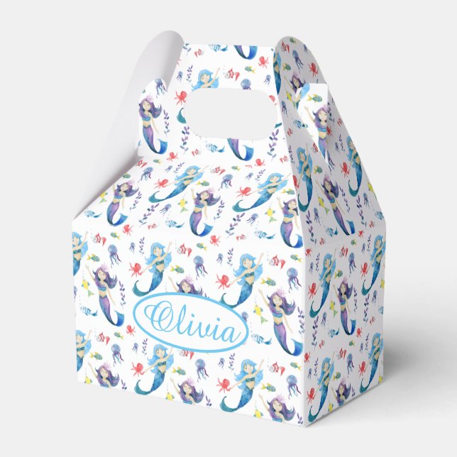    Cute Mermaids Under the Sea Favor Boxes (Front Side)
