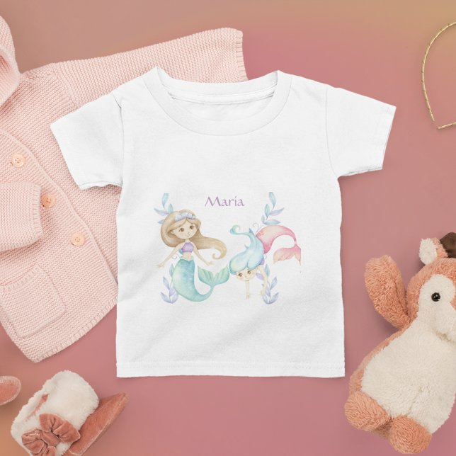 Cute mermaids with your name baby T-Shirt (Creator Uploaded)