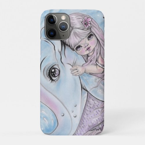 Cute Mermais with Dolphin i phone case 