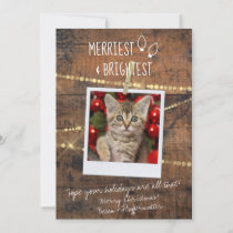 Cute Merriest &amp; Brightest Holiday 2-Photo Card