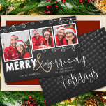 Cute Merry And Married First Christmas Photo Holiday Card<br><div class="desc">Cute Merry And Married First Christmas Photo Holiday Card . The design has space for 3 of your favorite photos with "Merry & married" written on the card in a pretty font and the inside of the card has a personalized message. Customize it and send it to family and friends...</div>